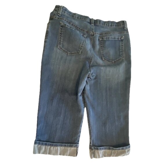 Gloria Vanderbilt Amanda Capri Jeans Womens Size 14 Blue Stretch Denim Casual - Picture 2 of 15